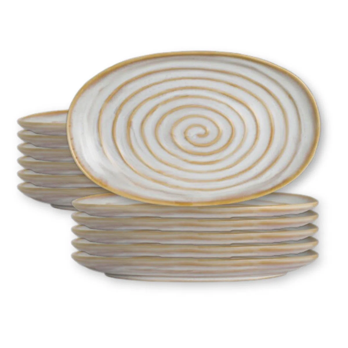 Steelite - Platos ovalados de gres, Folio Azores de porcelana rústica, bandejas para servir, para entradas, ensaladas, aperitivos, restaurantes comerciales de servicio de alimentos, 11 x 6.7 pulgadas,