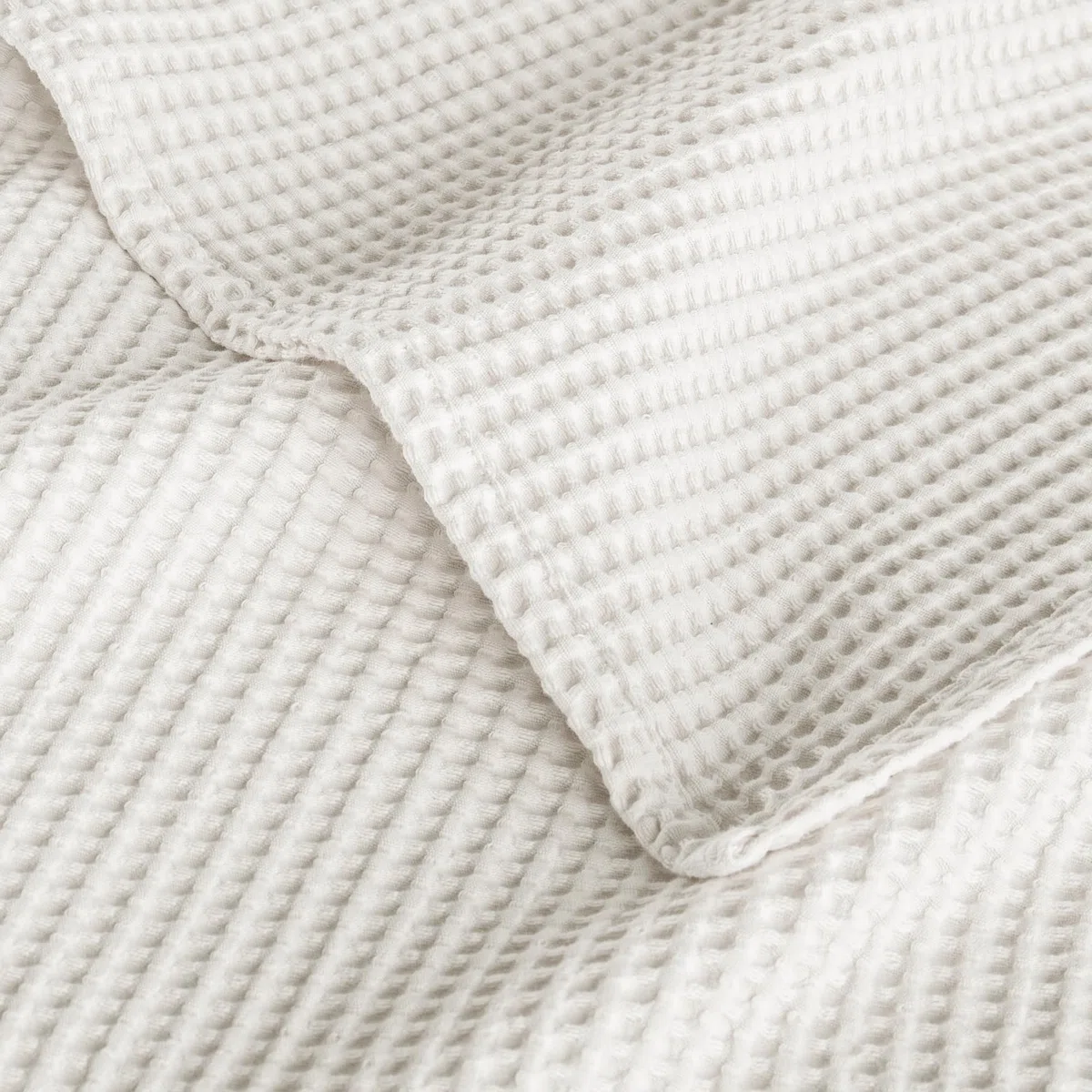 Exclusivo Mezcla Manta de 100% Algodón Gofrado, Ligera, Suave y Cómoda para Cama, Sofá y Oficina, Todas Las Estaciones, 130 x 170 cm, Blanco