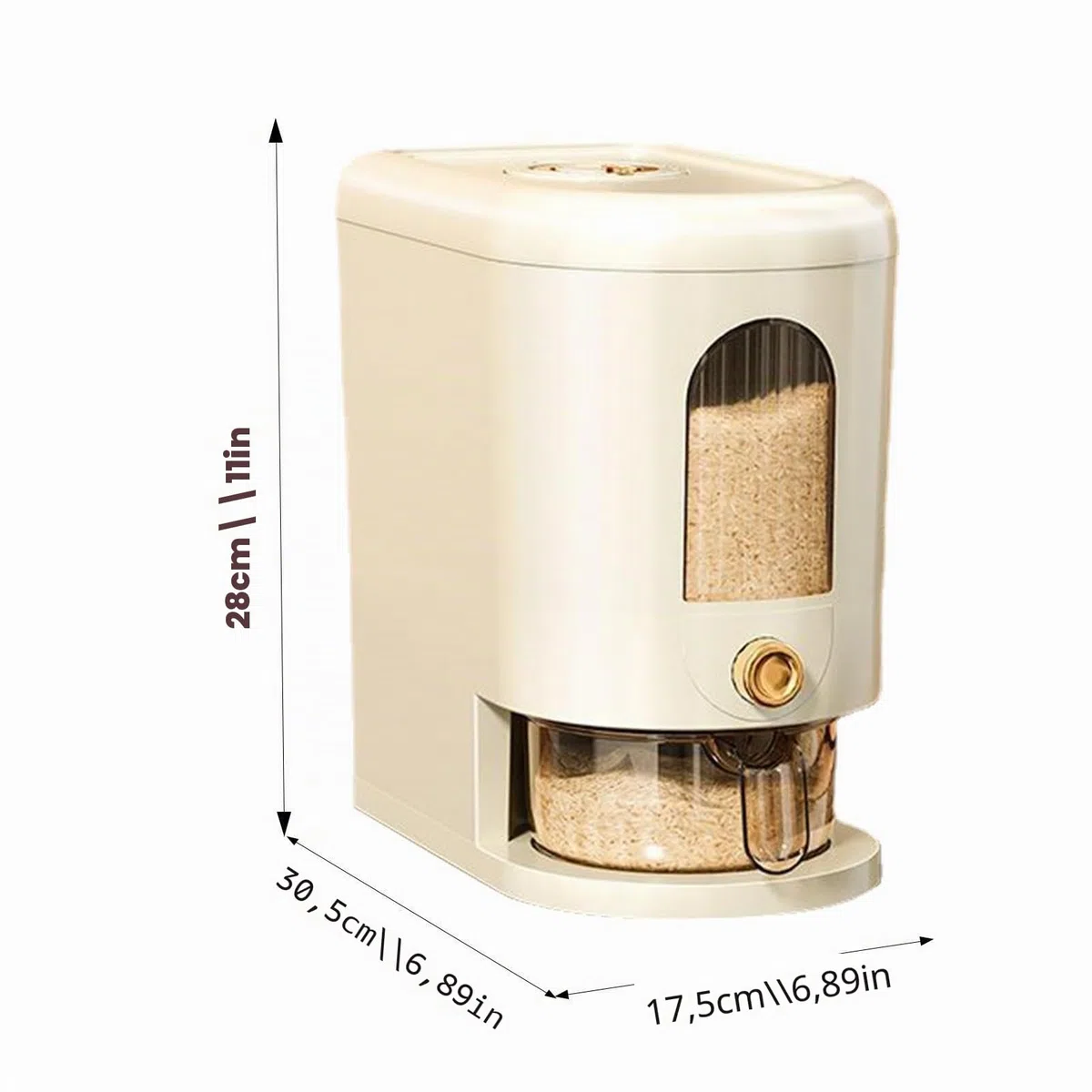 Fulenyi almacenamiento arroz herméticos con tapa, 5 kg, dispensador arroz plástico, organizador cocina, almacenamiento hermético
