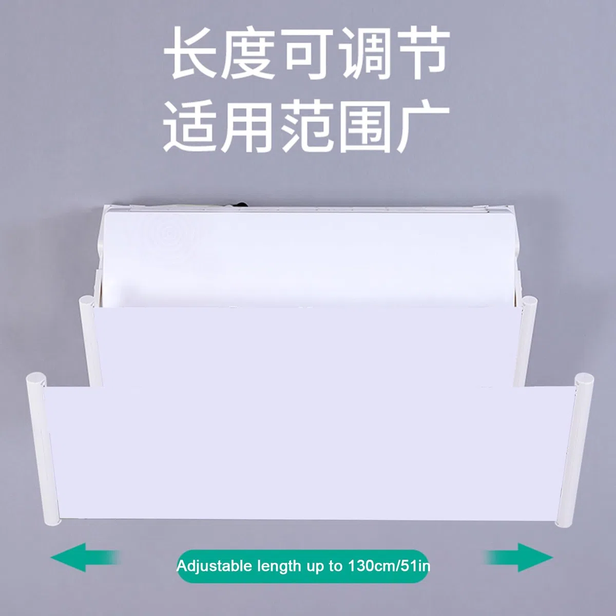 Desviador Aire Acondicionado, Deflector de Registro de Aire, Diseño Retráctil, Tela Oxford, Soporte Grueso, para Aire Acondicionado de Pared