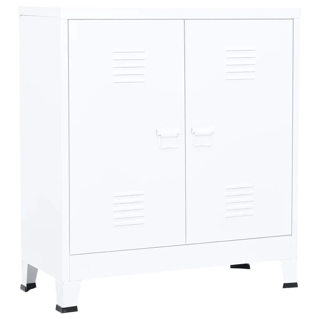 vidaXL Armario Industrial Oficina Despacho Archivos Estudio Almacenamiento Muebles Estante Decoración Acero Blanco 90x40x100 cm