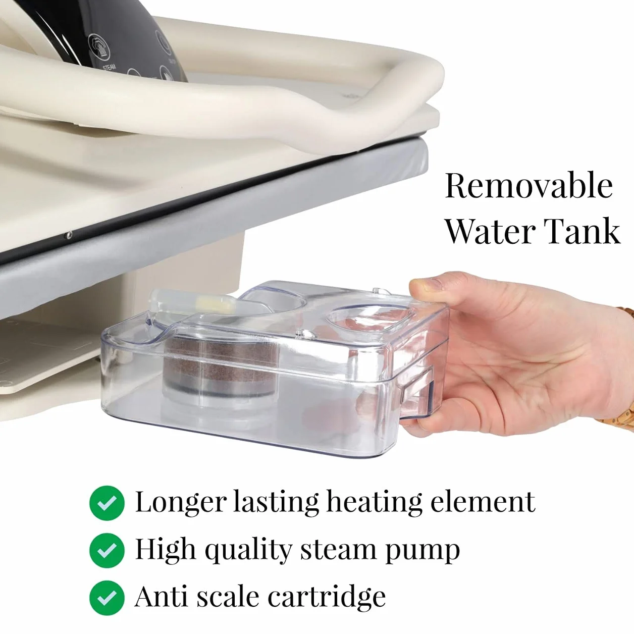 Speedypress Depósito de agua de repuesto para prensas de planchado a vapor profesionales resistentes 71HD, 81HD, 91HD y 101HD