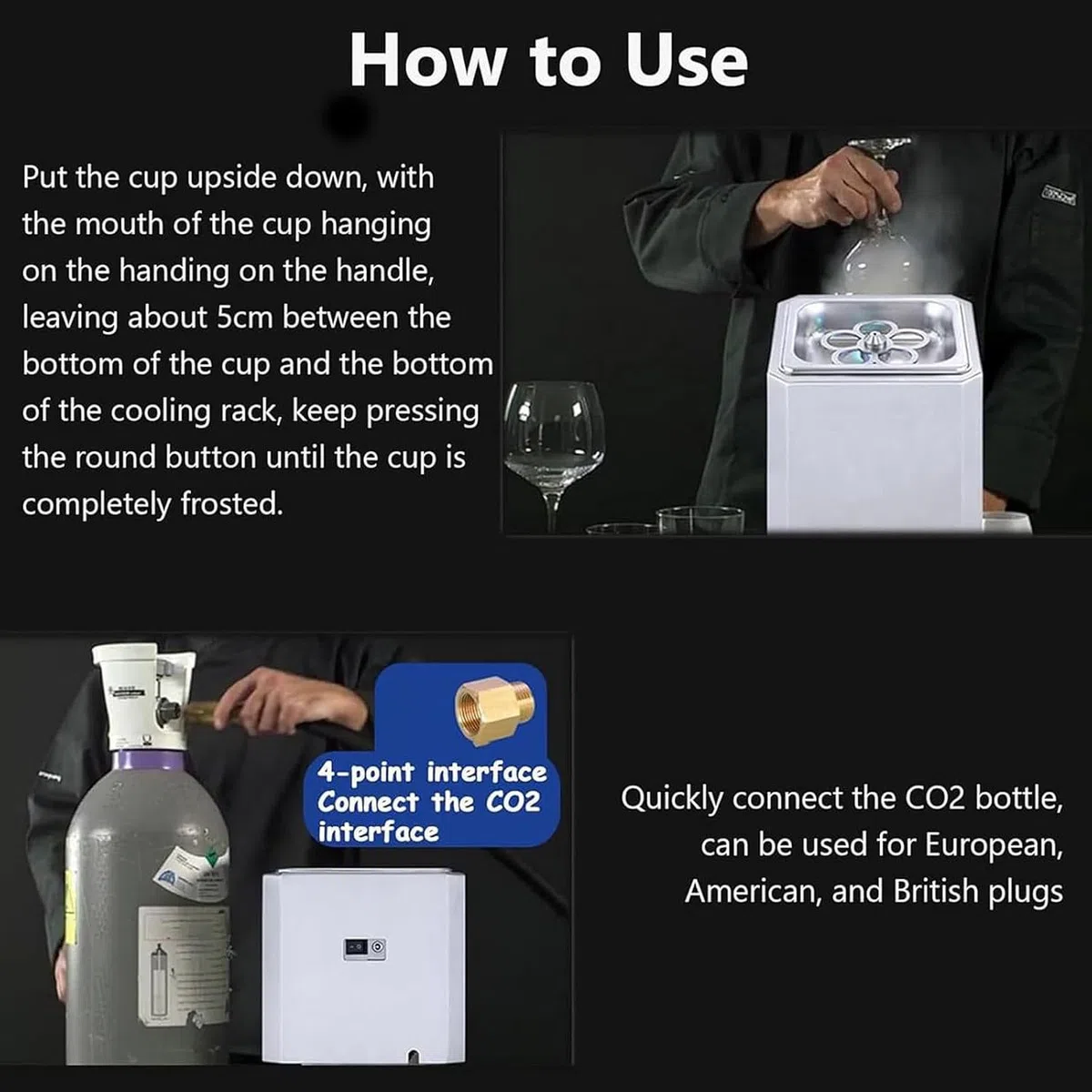Enfriador de vidrio - Espumador instantáneo de bebidas para cócteles, cervezas, vinos y bebidas mixtas - Ideal para bares y restaurantes