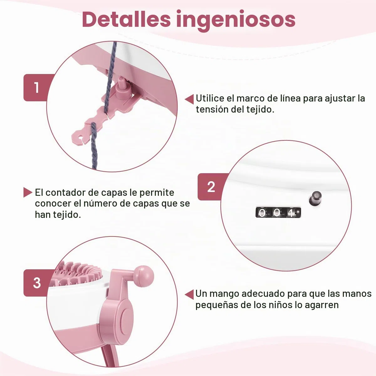 Strixorn SENTRO 48 agujas máquina de tejer con contador de filas, máquina circular Smart Weaving Loom DIY Rotating Double Knit Loom Machine Kits, doble modo máquina para tejer calcetines, gorro y