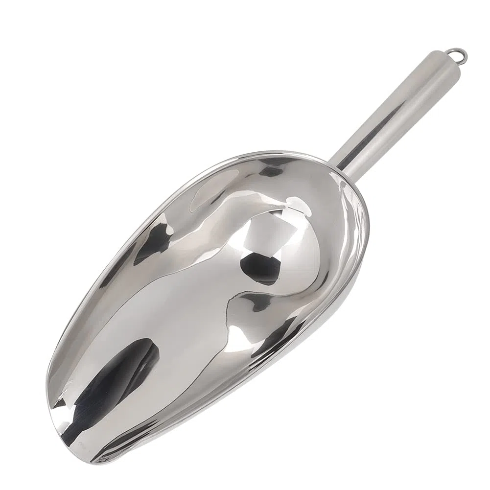 Yctze Pala de Acero Inoxidable Resistente de 38 Oz, Pala de Metal Multifuncional para Hielo, Granos de café, Frutas Secas y Comida para Perros, Gran Capacidad de 8 Onzas (38 onzas)