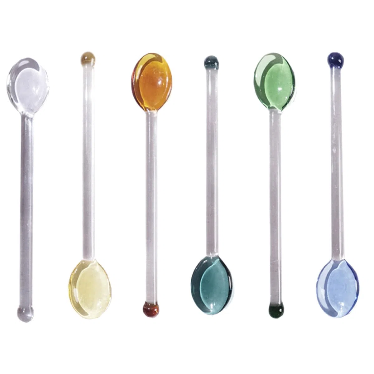 6 Cucharas De Cristal Transparente De 6.69 in Cuchara De Café De Mango Largo Resistente Al Calor Para Remover Bebidas Postres Y Servir En Hogar Restaurante Y Hotel