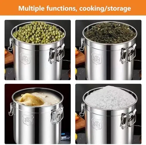 Tarro de Acero Inoxidable Sellado con Tapa, Recipiente hermético para almacenar Alimentos en la Cocina.