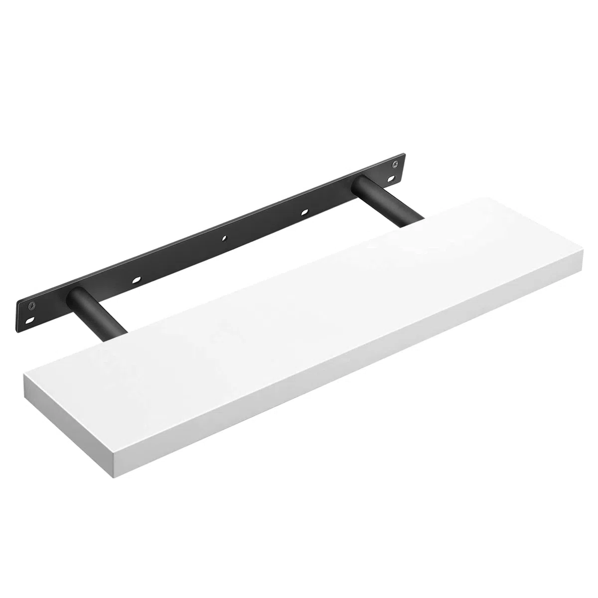 VASAGLE Estante de Pared, Estante Flotante, 20 x 80 x 3,8 cm, Balda de Pared para Marcos de Fotos, Decoración, para Salón, Estudio, Cocina, Blanco Clásico LWS28WT