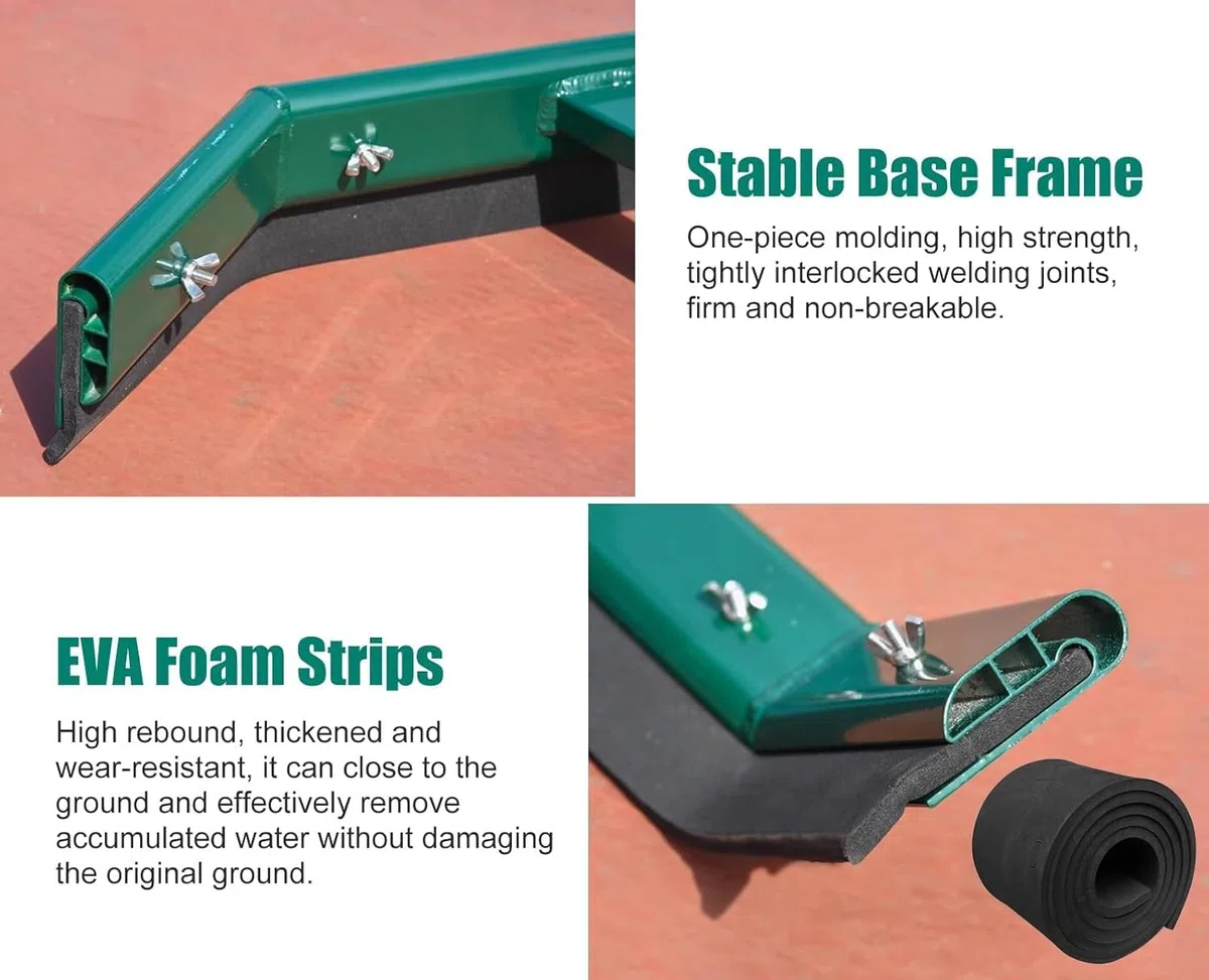 Rasqueta de suelo resistente para hormigón, cancha de tenis, azulejos, rodillo empujador de agua grande, herramienta de secado para interiores y exteriores