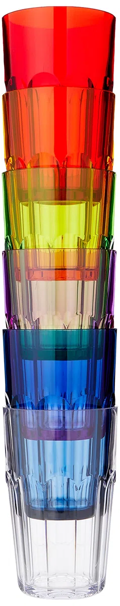 Guzzini - Happy Hour, juego de 6 vasos altos para beber - Ø8 x h12 cm - Capacidad: 420 cc - 07230652