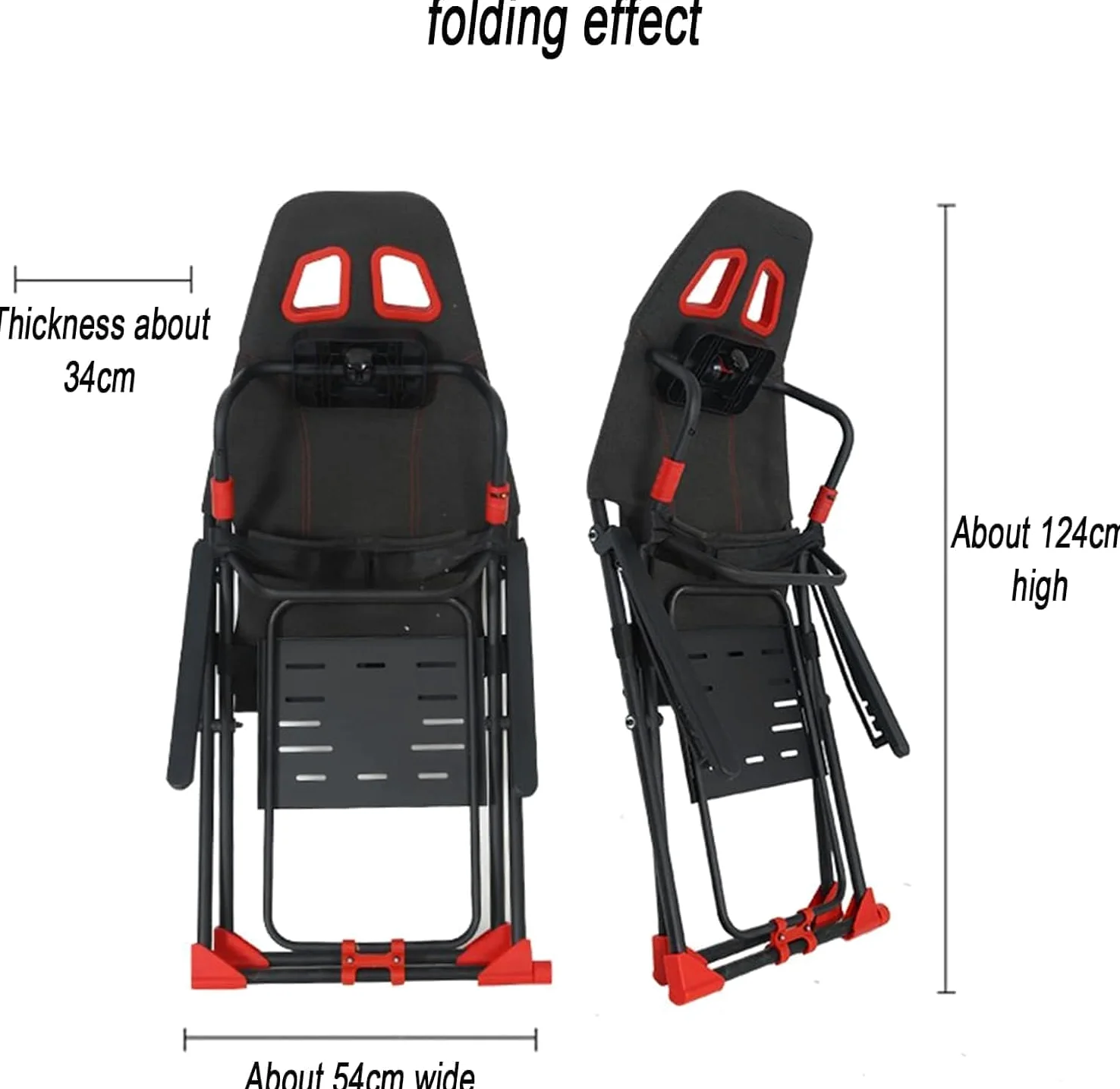 Cabina de simulador de carreras ajustable con asiento ergonómico, soporte de rueda plegable para PC, PS4, PS5, Xbox Series X/S