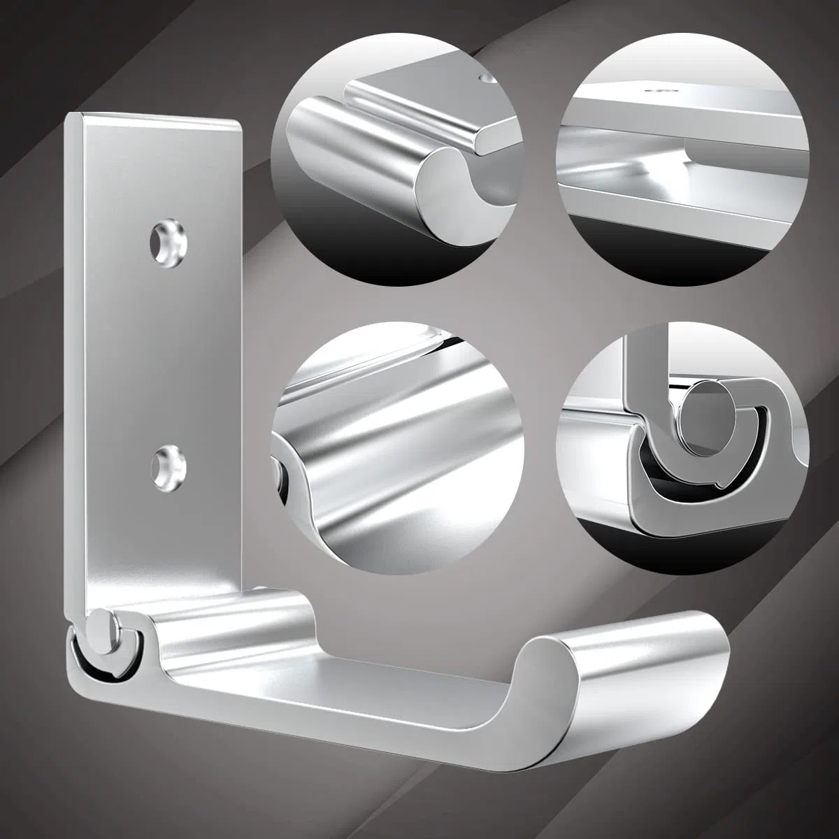 6 Piezas Ganchos Plegables, Aleación de Aluminio Percheros Pared, Ganchos Para Colgar Con Tornillo, Gancho Pared Para Colgar Abrigo, Auriculares, Chaqueta, Bolso, Mochila, Cocina, Baño (Plata)