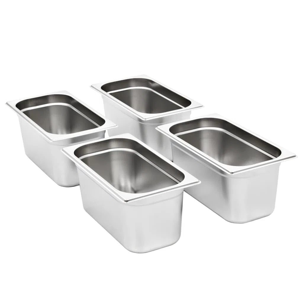 Accesorios para electrodomésticos de cocina Gastronorm contenedores 4 piezas GN 1/3 150 mm acero inoxidable hogar y jardín