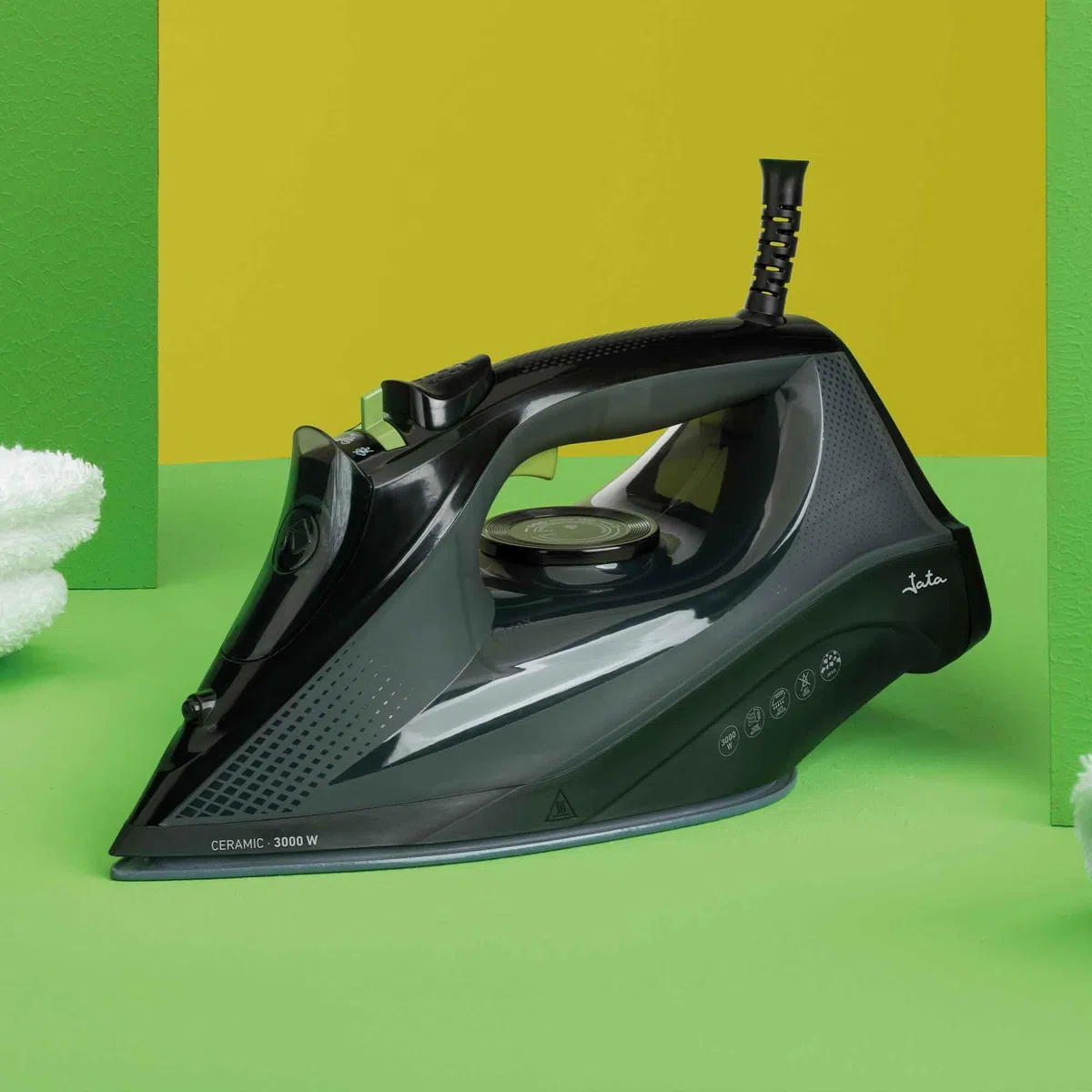 JATA JEPL2401 - Plancha de Vapor 3000W con Suela Cerámica, Golpe de Vapor 220 g/min, Vapor Vertical, Antical y Antigoteo, Depósito 450 ml, Plancha Ropa Profesional