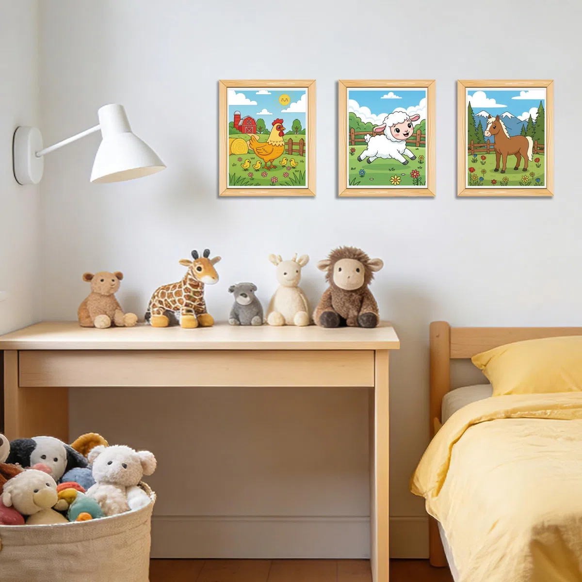 MAYJOYDIY 12 Piezas de Animales de Granja Pre Dibujados Lienzo para Pintar Conejo Zanahoria Lienzo Pre Impreso para Adultos 25×20cm Gallina Pato Suministros de Arte para Pintar DIY para Principiantes