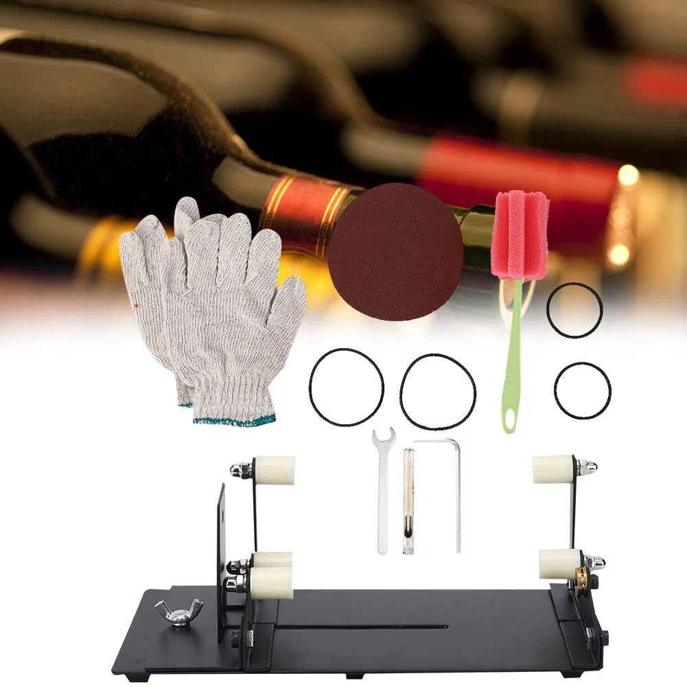 Herramienta de Corte de Botellas de Vidrio, Cortador de Botellas de Vidrio, Herramienta de Corte Manual de Botellas de Vidrio DIY de Acero Inoxidable Cr, Máquina de Corte DIY