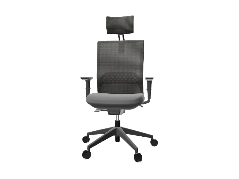 Silla ergonómica profesional Actiu Stay respaldo malla Space Gray, Silla escritorio Sistema Syncro auto, Sistema traslación horizontal Gris Negro