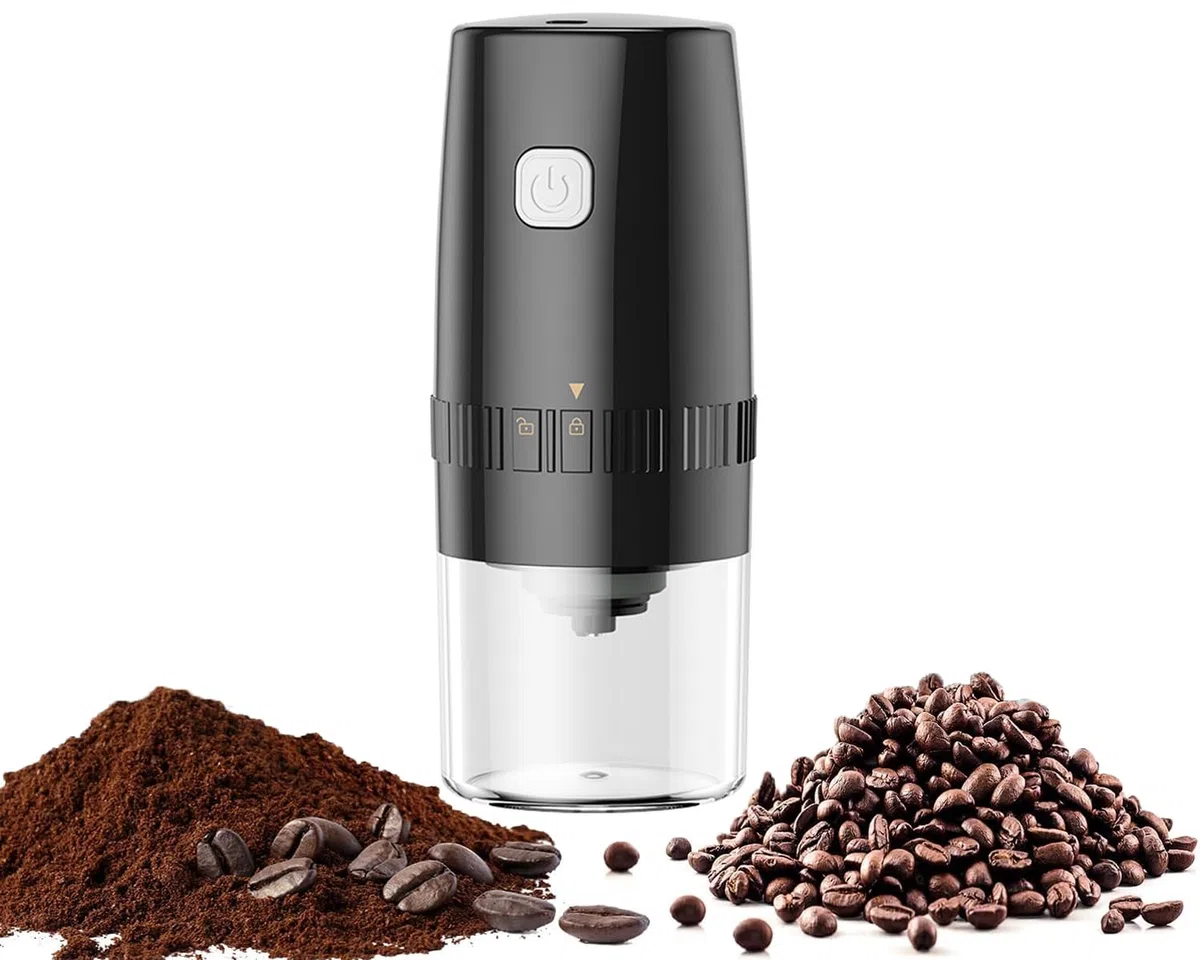 Molinillo de café eléctrico con mecanismo cónico de cerámica, recargable, rango de molienda variable, para granos de café, especias, etc