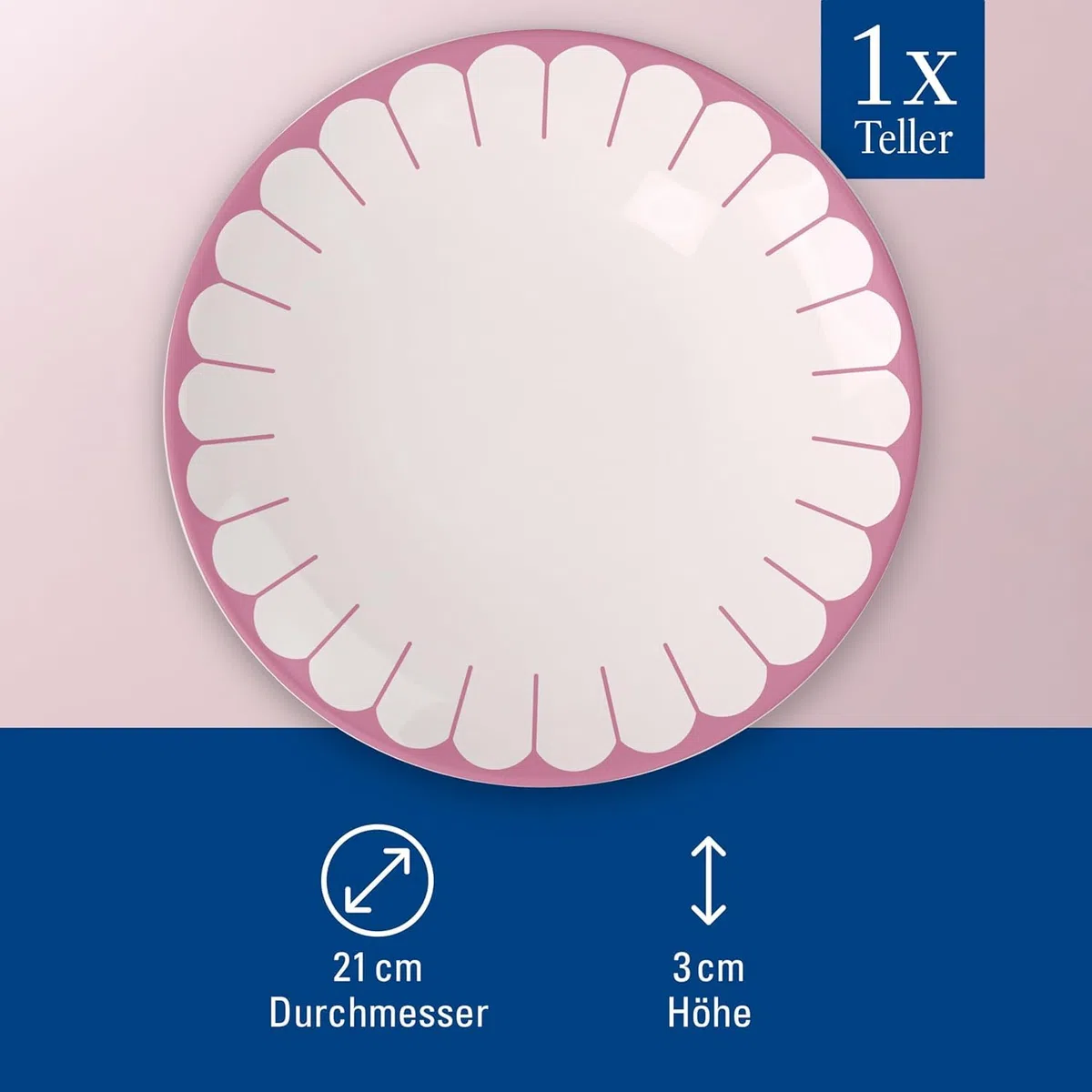 Villeroy & Boch - Fleur cassis plato rosa de desayuno, apto para lavavajillas y microondas, plato pequeño para postres desayunos, meriendas o tartas, porcelana Premium