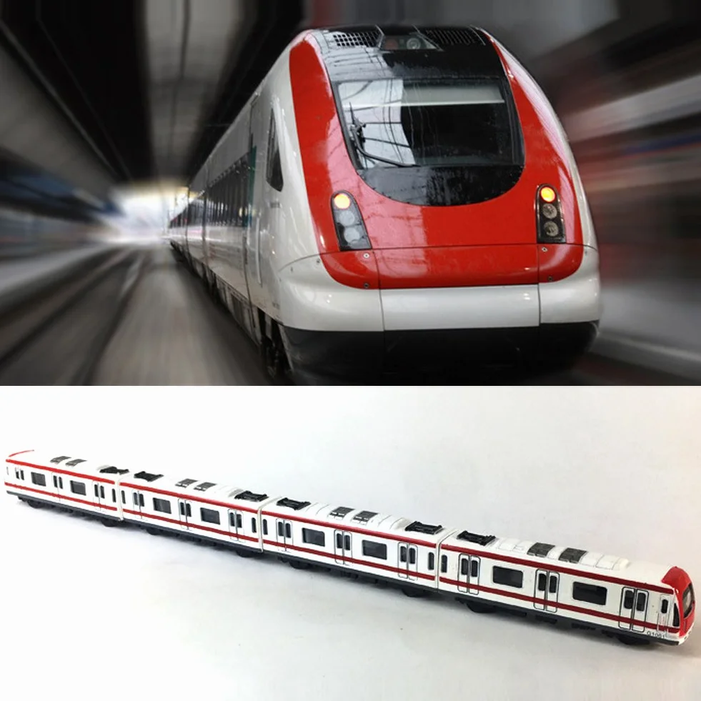 Modelo del Tren, 4pcs Juguete del Coche fijó el Modelo del Tren del subterráneo del ferrocarril de la Ciudad de la aleación, Metro de la aleación de la Escala 1/64 / Modelo del Coche ToysPlay