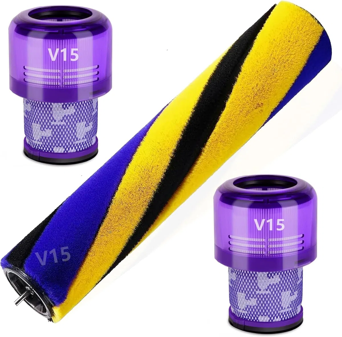 Rodillo de cepillo para Dyson V15 Detect Slim Absolute Total Clean Extra Aspiradora Roll Piezas de repuesto (V15 Cepillo con filtro)