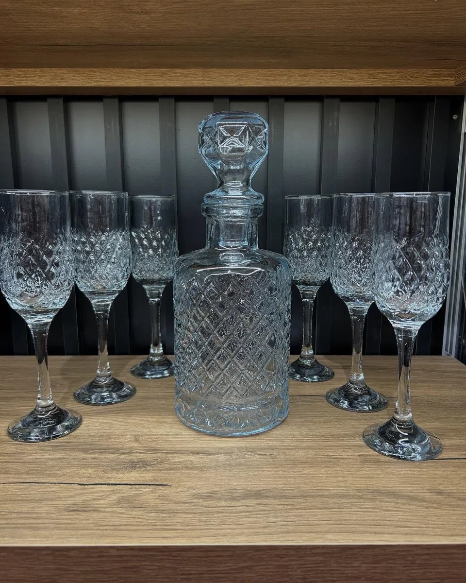 Jarra de cristal con tapa de cristal, servicio de whisky hecho a mano, jarra, botella de licor, barra de bebidas, jarra de cristal, decoración del hogar, jarra de agua, serie especial Timeless (1250