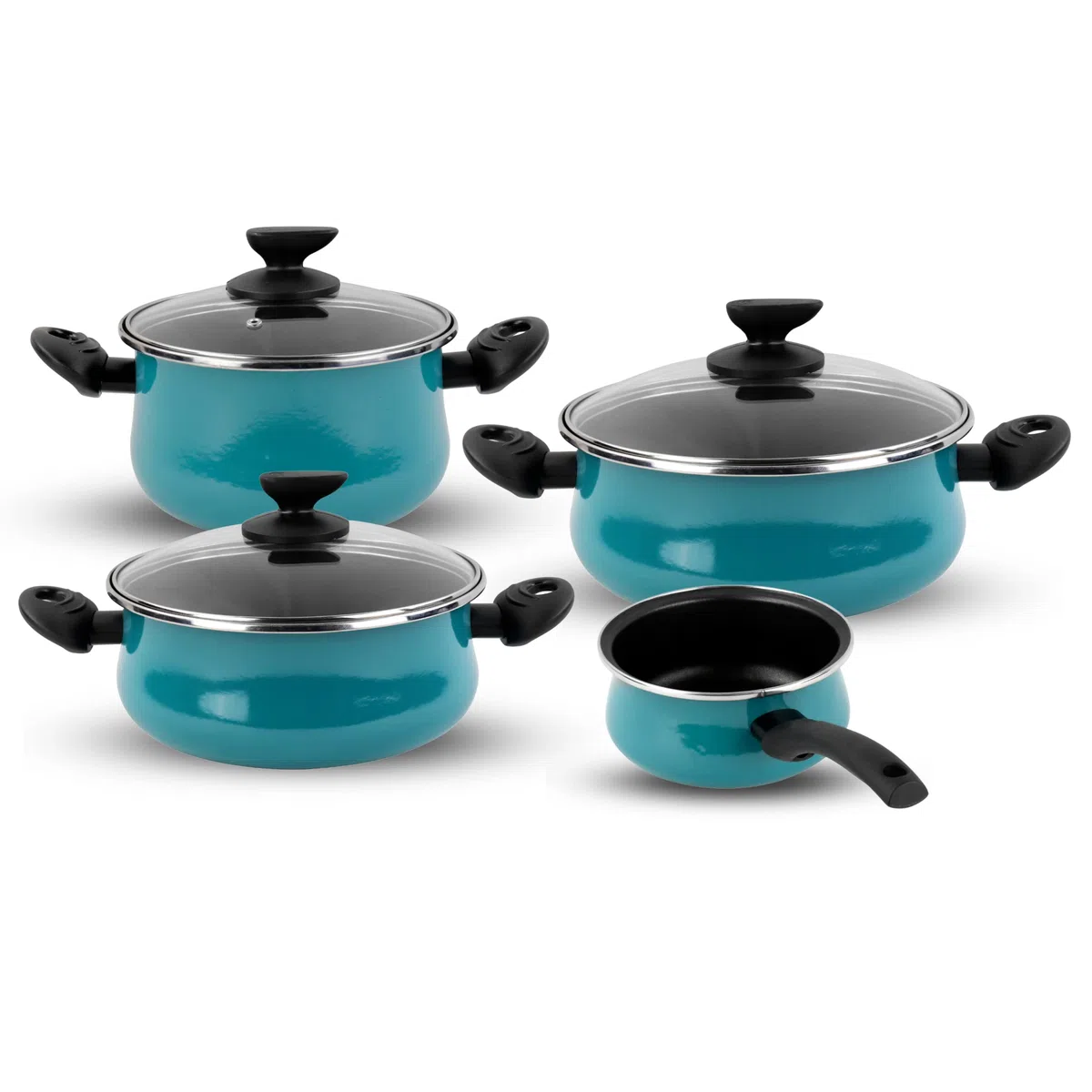 MAGEFESA Country Batería de acero esmaltado, Apta para todo tipo de cocinas, Incluida inducción, Verde Agua, 24 cm