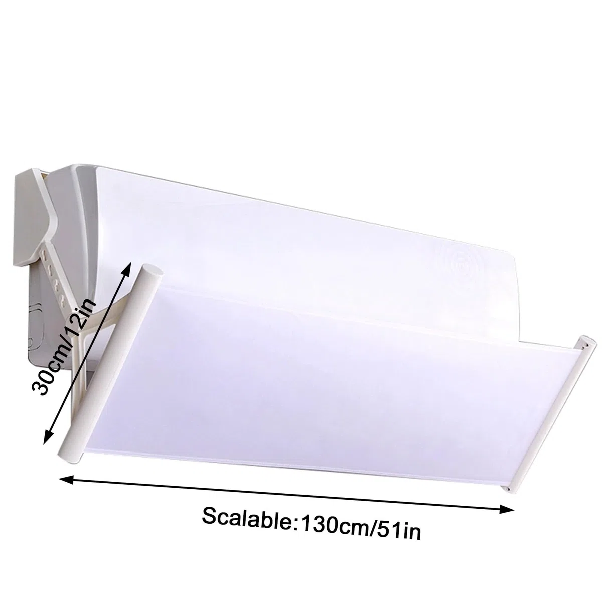 Desviador Aire Acondicionado, Deflector de Registro de Aire, Diseño Retráctil, Tela Oxford, Soporte Grueso, para Aire Acondicionado de Pared
