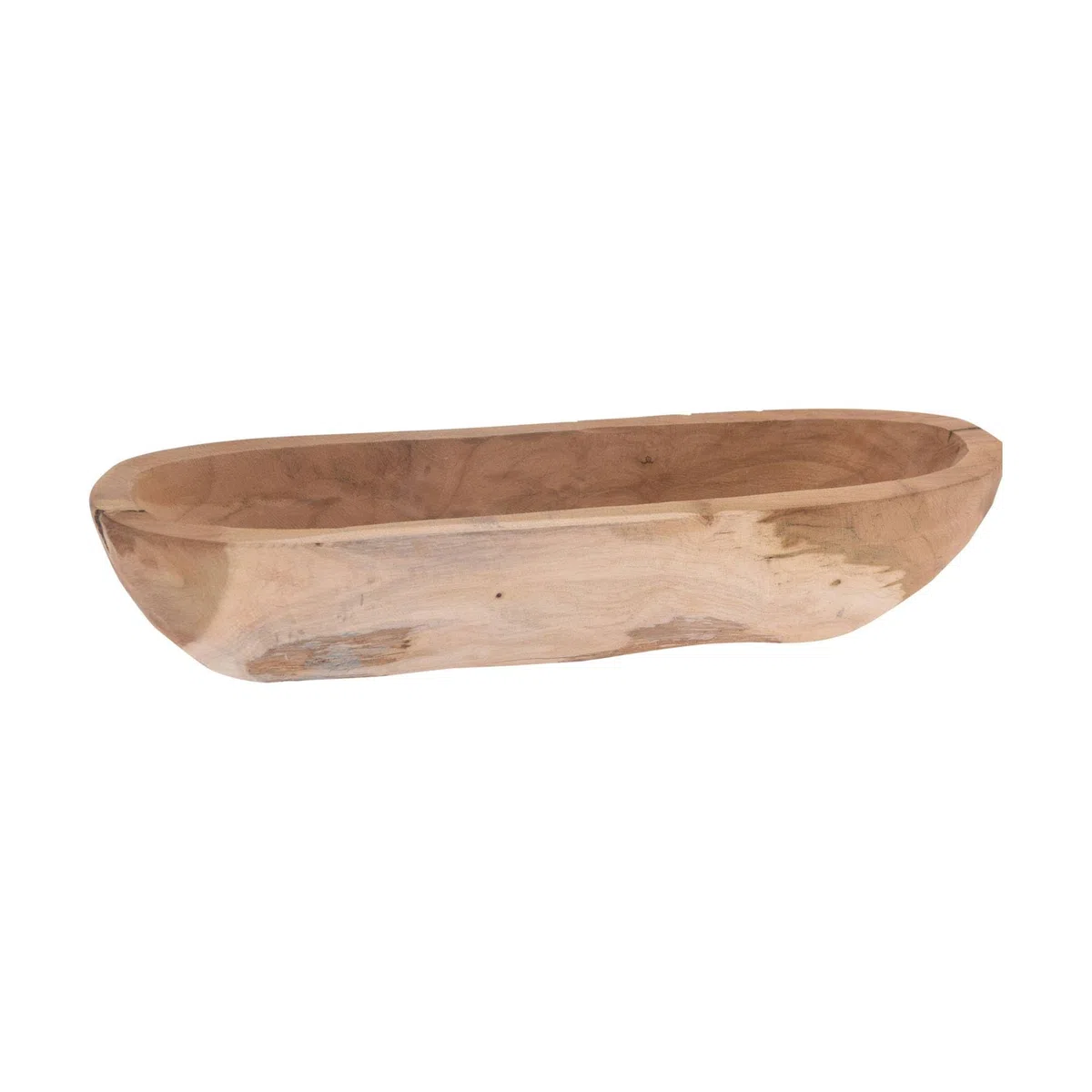 Well Home Cuenco en forma de canoa en madera de raíz de teca 40x11x7cm