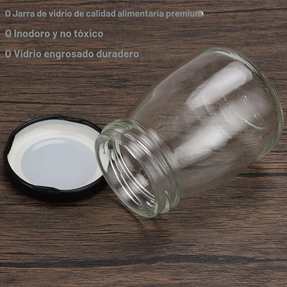 20 tarros de yogur de 100 ml con tapa negra, frascos pequeños de cristal, mini botellas de cristal para mermelada, miel, gelatina, mousse, especia