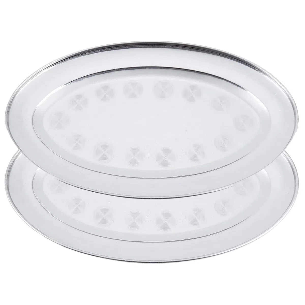 Set de 2 Bandejas de Servir Oval - Fuente para Emplatados - Bandeja Camarero - Plato de Acero Inoxidable - Bandeja de Acero - 40 cm