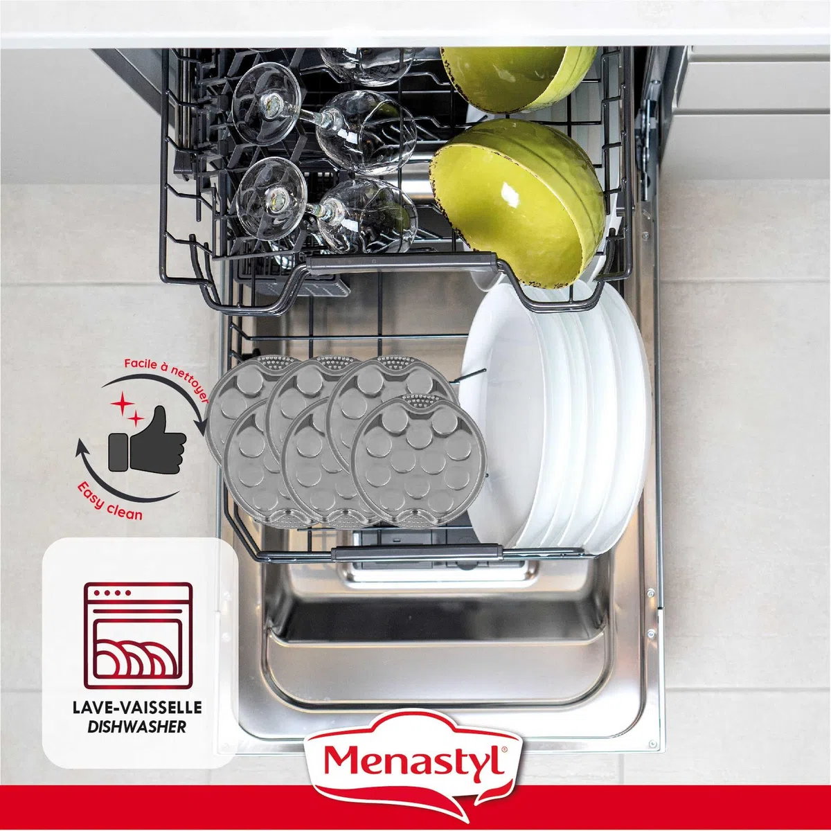 TheKitchenette 5040063 The Kitchenette-Vajilla - Juego de 18 platos de 12 x 19 cm y 6 pinzas para caracoles