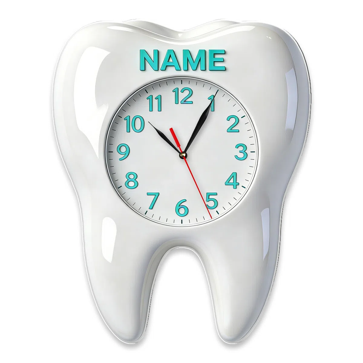 Reloj de Pared Personalizado con temática Dental con Nombre, decoración de Pared acrílica en 2D para el Departamento Dental y la Oficina. Regalos de cumpleaños para Dentistas