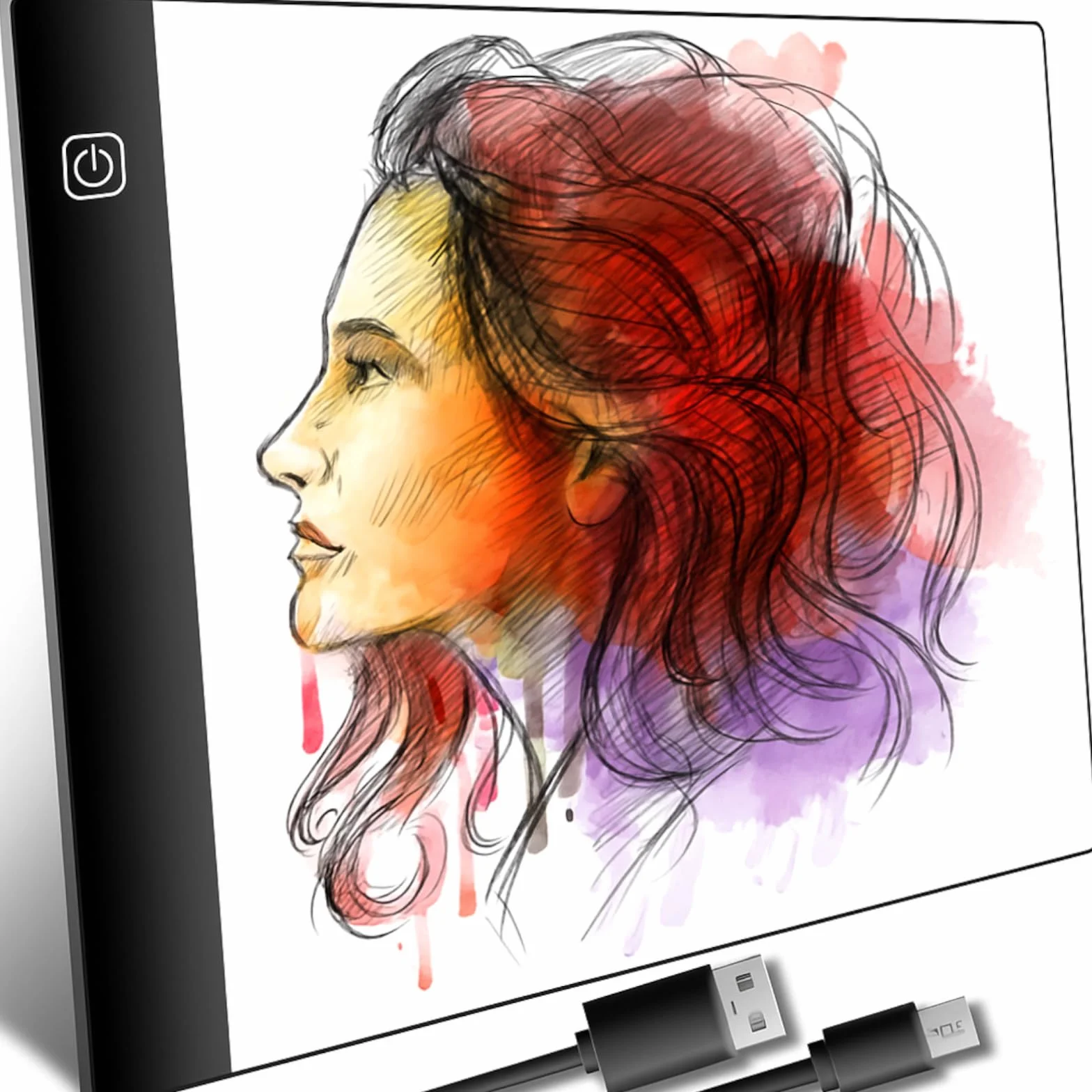 Retoo Mesa de Luz para Calcar A4, LED Tableta de Luz Dibujo Tablero de Pintura de Ultrafino de 4 mm, Cable USB Tablero luminoso para, Animación Dibujo Diseño Bosquejo Bordado Bocetos
