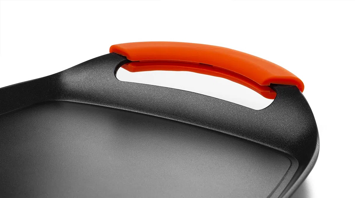 Orbegozo GDB 3600 Plancha Grill de Aluminio Fundido, Superficie Antiadherente, Apto para Lavavajillas, Asas de Goma
