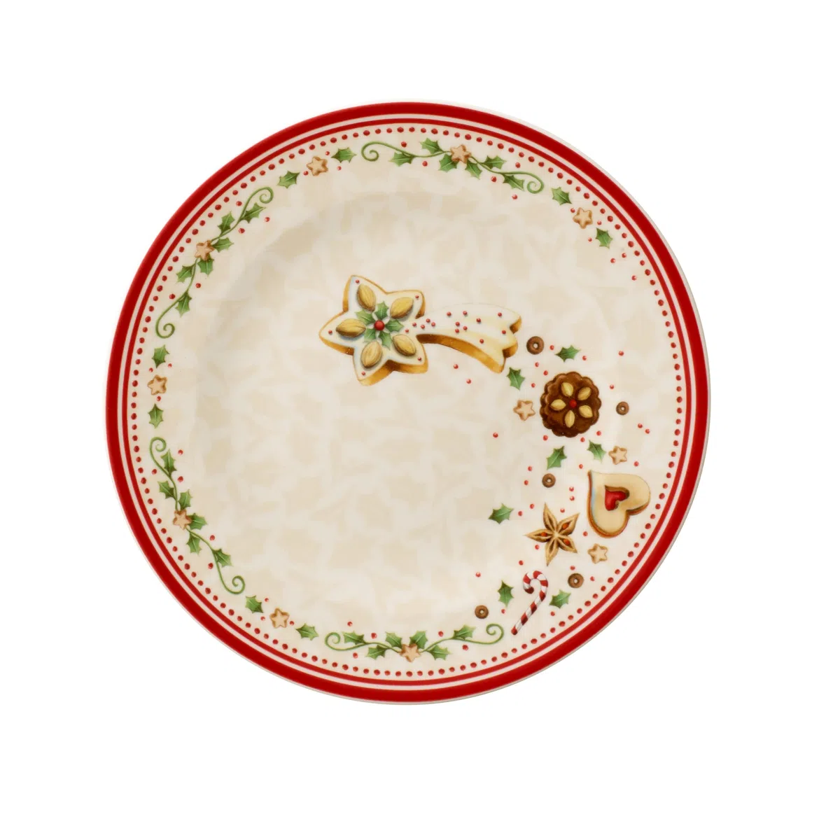 Villeroy & Boch Winter Bakery Delight 1486122642 Plato de Desayuno, Porcelana, Rojo, 19.600000000000001x19.600000000000001x4.5999999999999996 cm