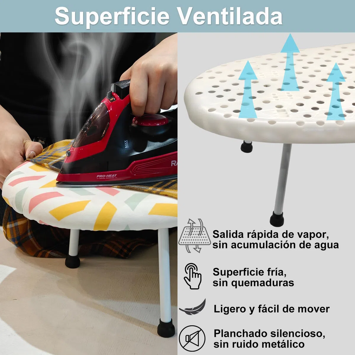 BeGrit Mesa Planchar Tabla de Planchar Pequena con Patas Plegables Mini Funda para Tabla de Planchar Mangas Ironing Board Planchado Tabua de Engomar 60 × 35 cm