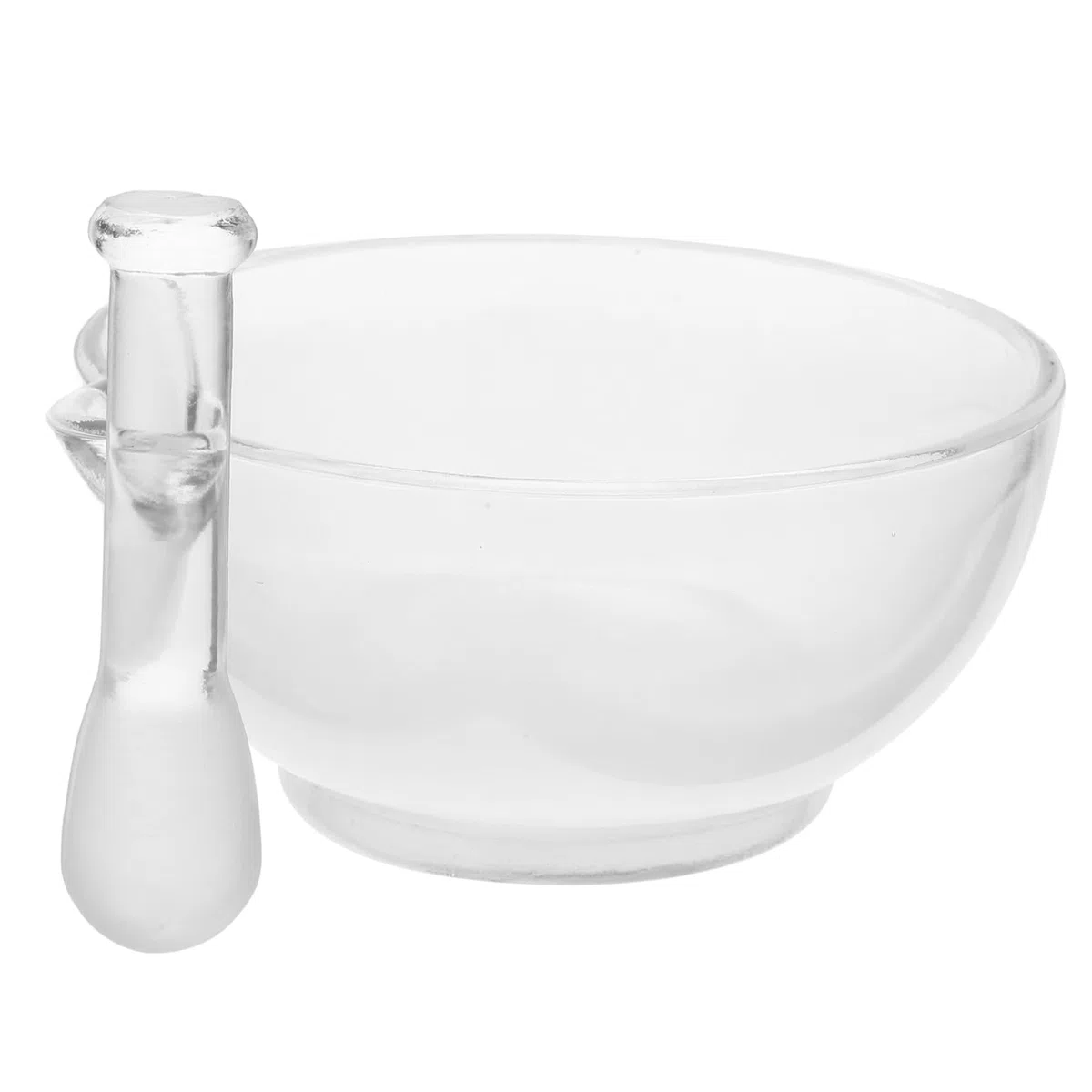 Juego De Mortero y Cuenco De Vidrio 150 Mm Con Pistilo Antideslizante Para Laboratorio y Cocina, Mortero Resistente Para Moler y Mezclar Medicamentos y Especias