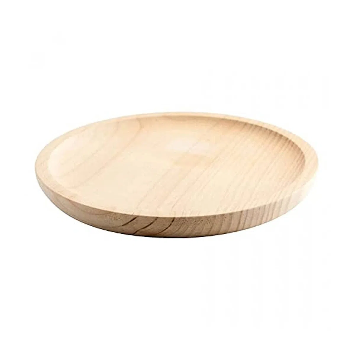 Tradineur – Pack de 6 platos de madera especial para pulpo, de 21,8 cm de diámetro y 1,9 cm de alto, vajilla madera, vajilla para comida, tabla pulpo, pizza, fuente para alimentación (6, 22 cm)