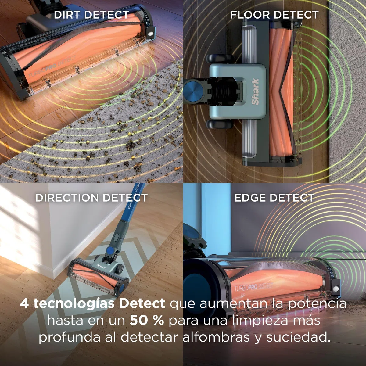 Shark PowerDetect Speed, Aspiradora sin Cable, Salvia Escarchada, IA1243EU | Reverse Clean, Filtro HEPA Antialérgeno, 60 Minutos de Autonomía, Accesorio de Montaje en Pared y Boquilla Estrecha