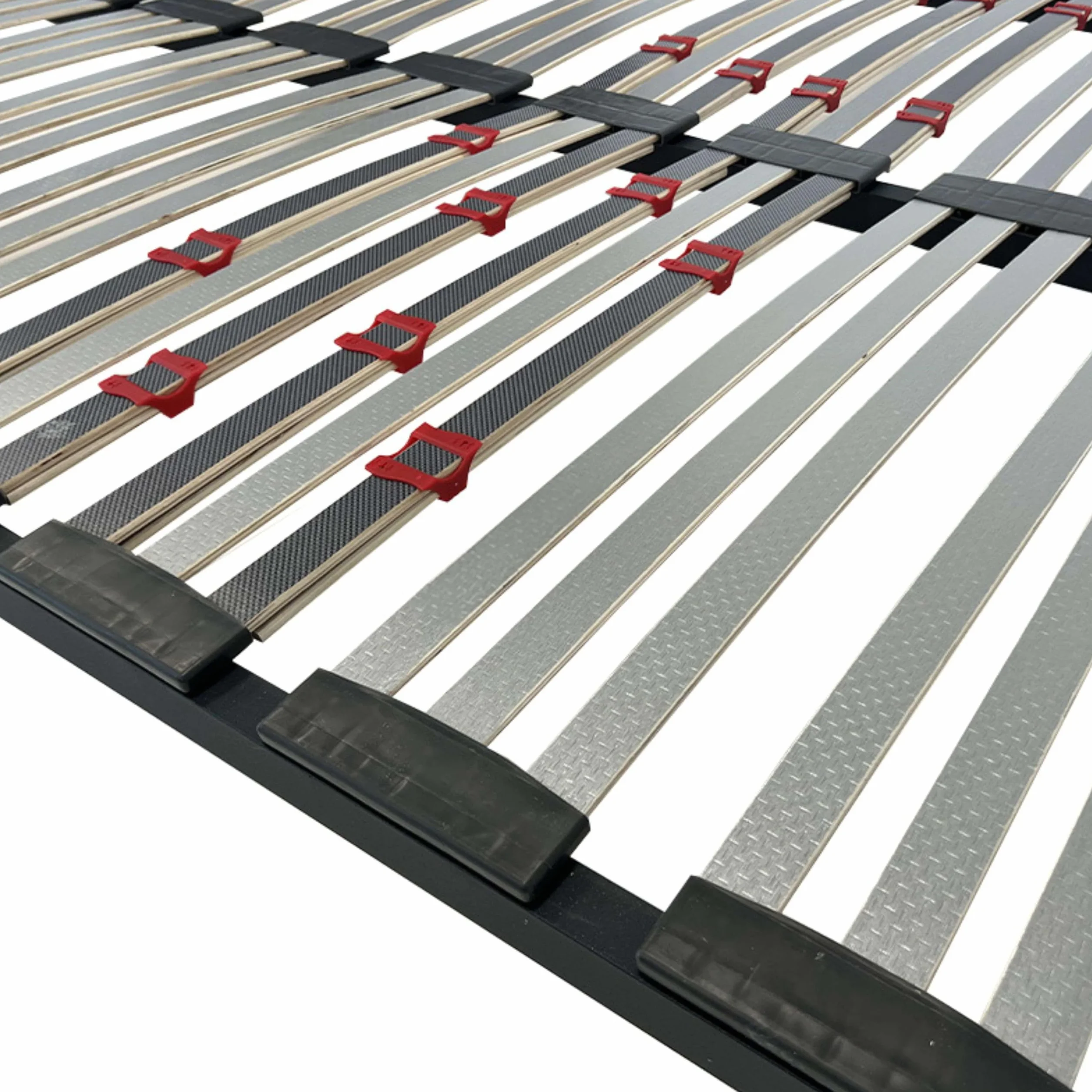 Miroytengo Somier 90x200 cm multiláminas con Reguladores Lumbares, Firmeza Adaptable, Tubo 40x30 mm y Laminas de Haya Natural (Sin Patas)