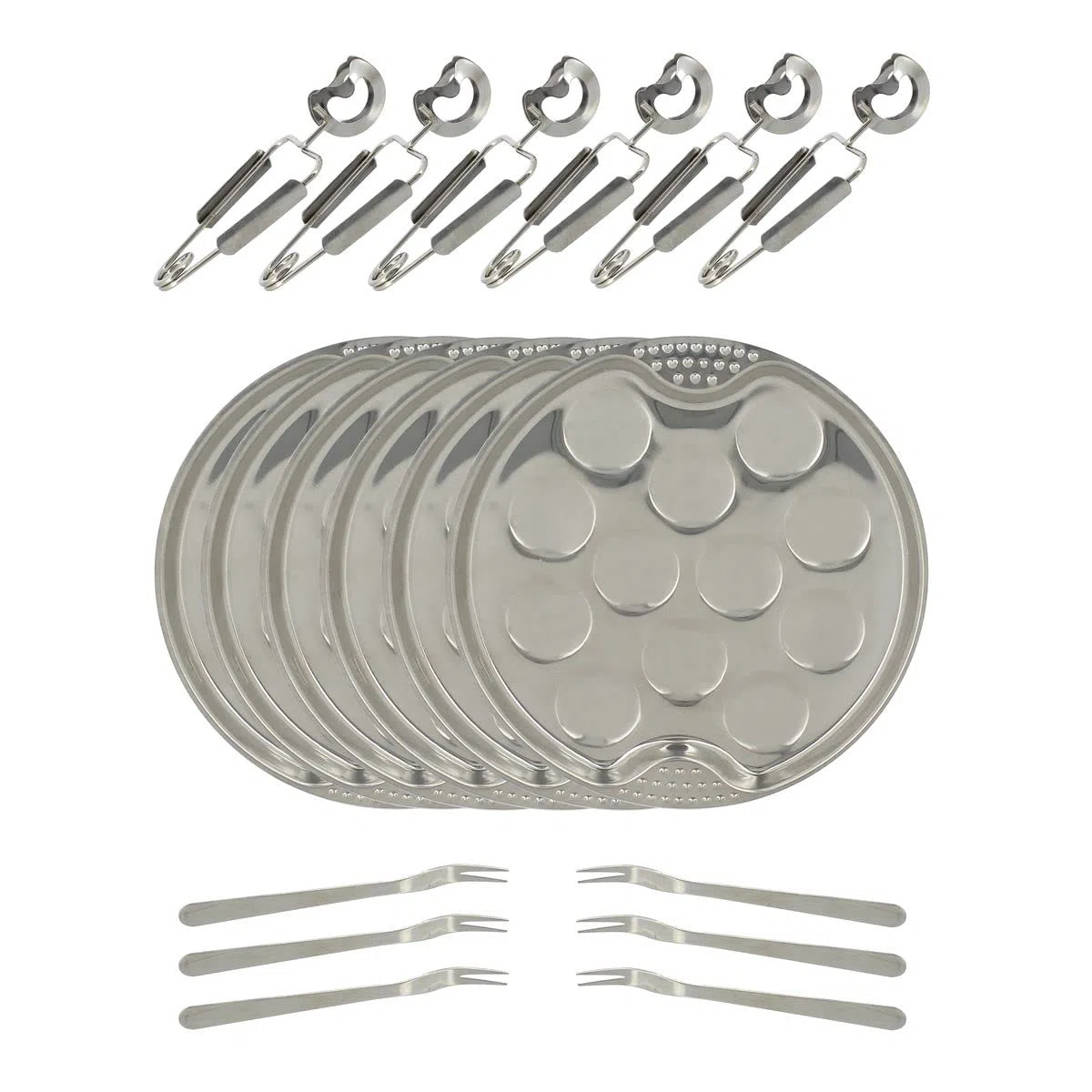 TheKitchenette 5040063 The Kitchenette-Vajilla - Juego de 18 platos de 12 x 19 cm y 6 pinzas para caracoles
