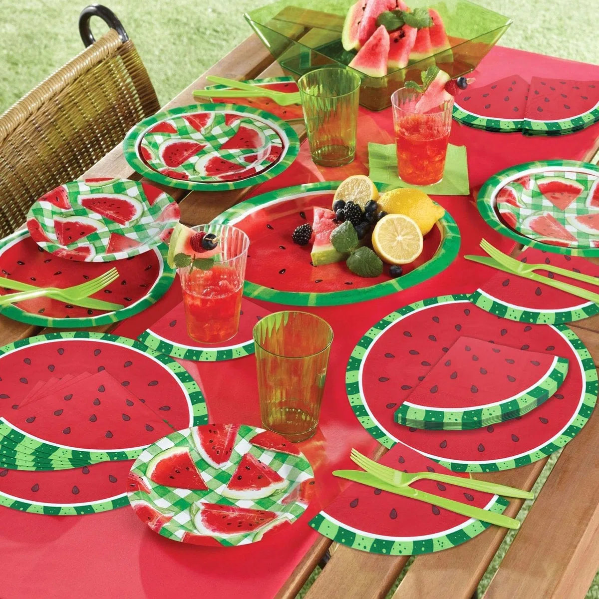 100 servilletas de sandía, servilletas desechables de sandía, servilletas de picnic para niños, baby shower, verano, frutas tropicales, suministros de fiesta, 13 x 13 pulgadas