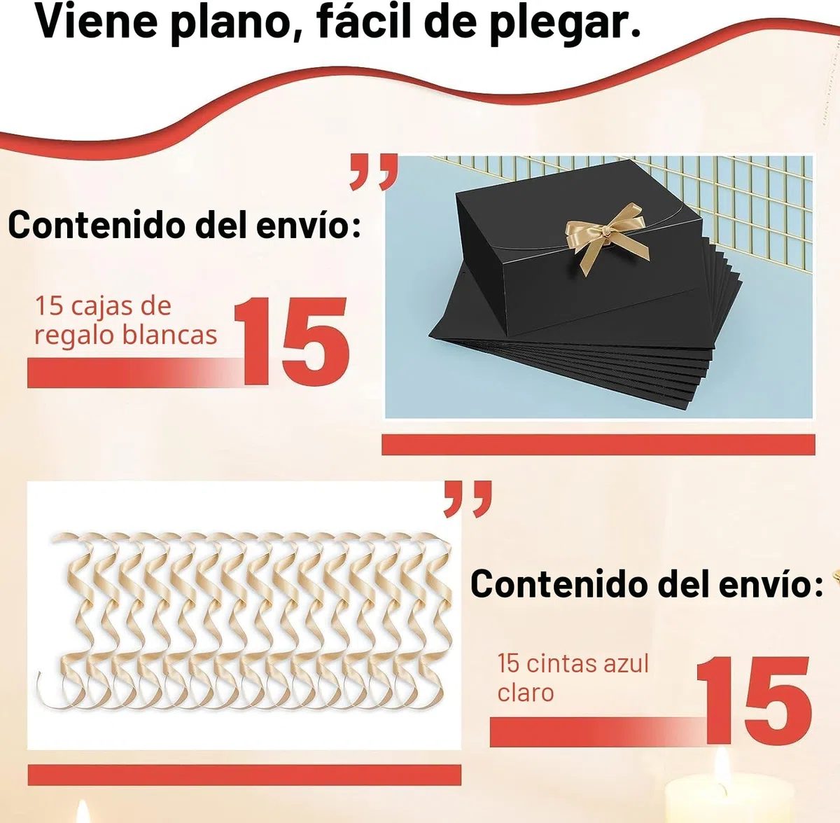 LATERN 15 Piezas Cajas de Regalo con Tapas, 25CM x 20CM x 10CM Negro Caja de Regalo de Papel Kraft Caja de Propuesta de Dama de Honor con Cinta Plateada para Boda Cumpleaños Navidad Presente Embalaje