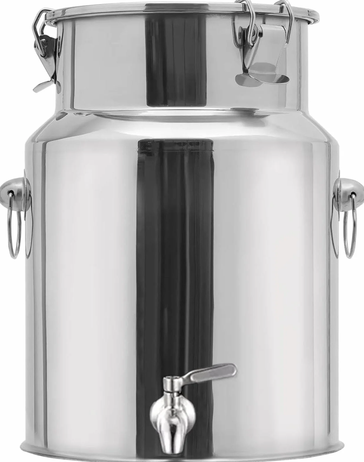 Lata de transporte de leche de acero inoxidable de 76 L con grifo, cubeta de vino, jarra versátil para líquidos y sólidos, almacenamiento perfecto de cocina para leche y vino y bebidas