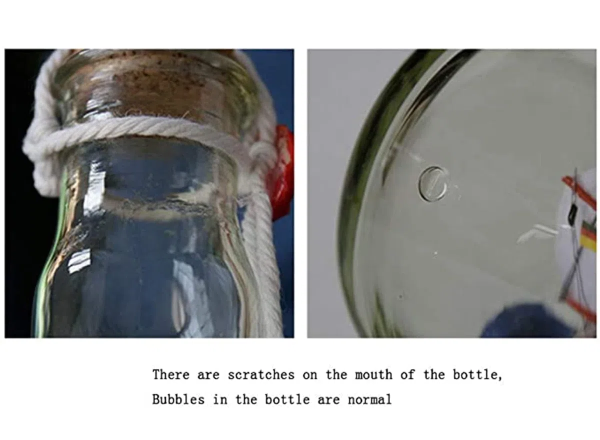 Decoraciones de Modelo de Velero Clásico, Velero en una Botella, Modelo Acabado Barco en una Botella de Vidrio, Regalos Conmemorativos de Artesanía (22 * 9 * 11 Cm)