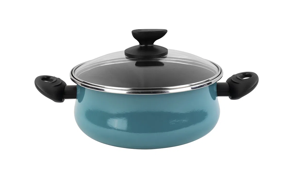 MAGEFESA Country Batería de acero esmaltado, Apta para todo tipo de cocinas, Incluida inducción, Verde Agua, 24 cm