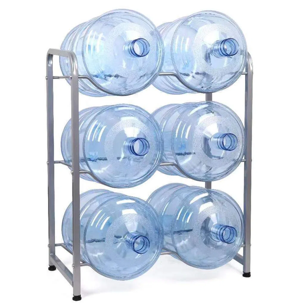Estante para jarras de Agua, Soporte para jarras de 5 galones y 6 Botellas, Enfriador de Agua de 3 Niveles, estantes Desmontables para Uso en la Oficina y el hogar (A)