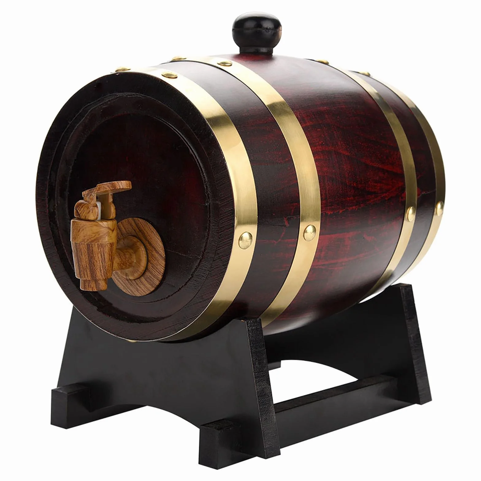Cocoarm Barril de Vino de Madera de Roble Vintage, 1.5L, para Almacenamiento de Vino, Brandy, Whisky, Ron, Tequila