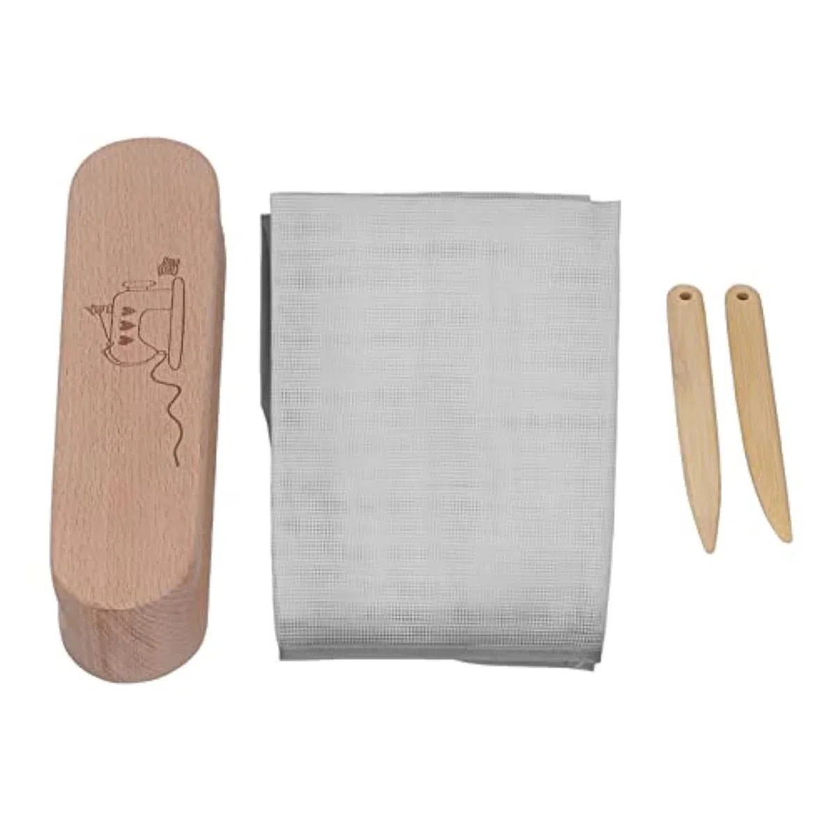 Kit de badajo de sastre, badajo de madera profesional con protector de planchado, bolígrafo de hueso, herramienta de costura para planchar, coser, plisar, modista